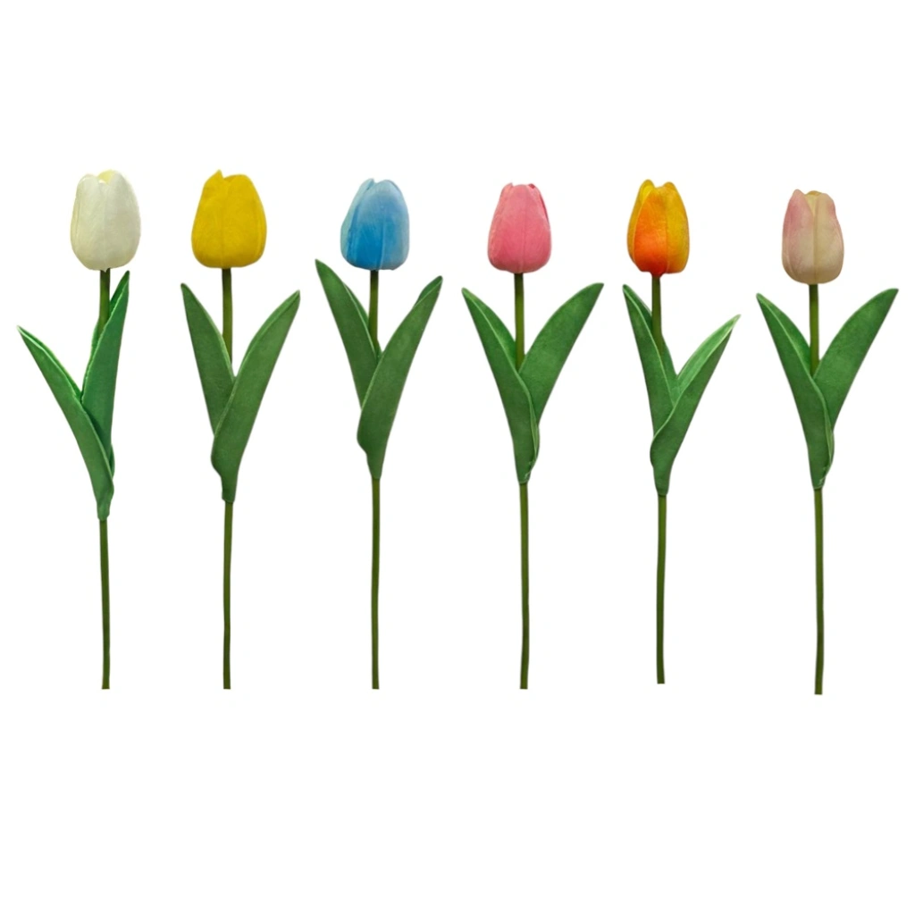 TULIP BRANCH REAL TOUCH (6 COLOURS) - H32CM - 1