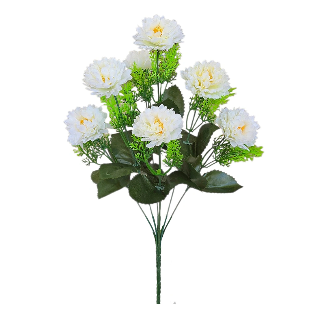 DAHLIA BOUQUET WHITE (7 BRANCHES) - H46CM - 1