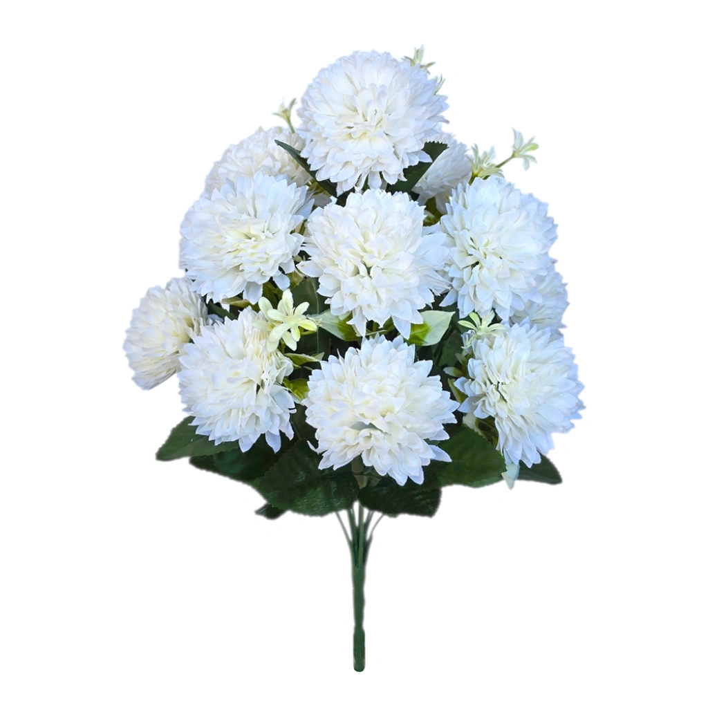 DAHLIA BOUQUET WHITE (12 BRANCHES) - H46CM - 1