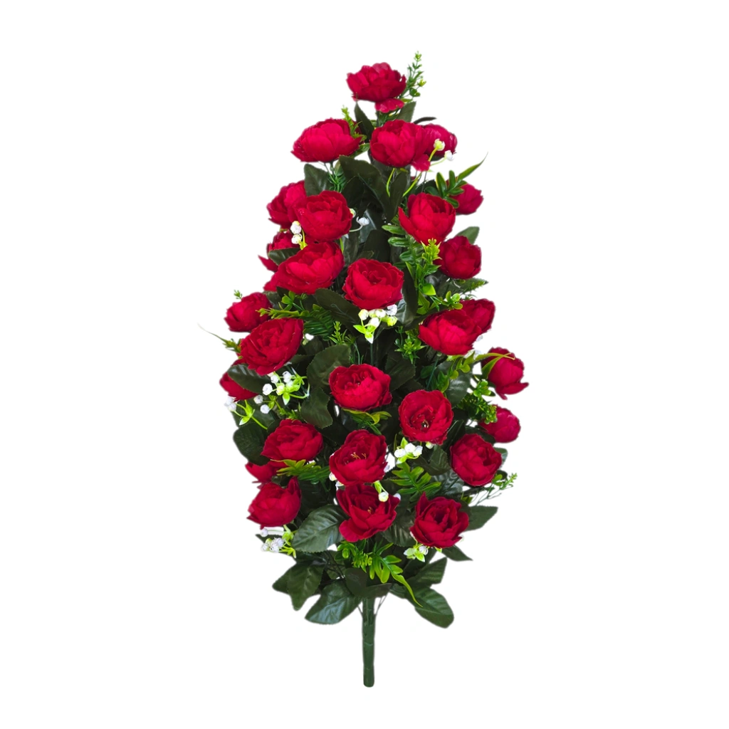 RANUNCULUS BOUQUET RED (42 BRANCHES) - H78CM - 1
