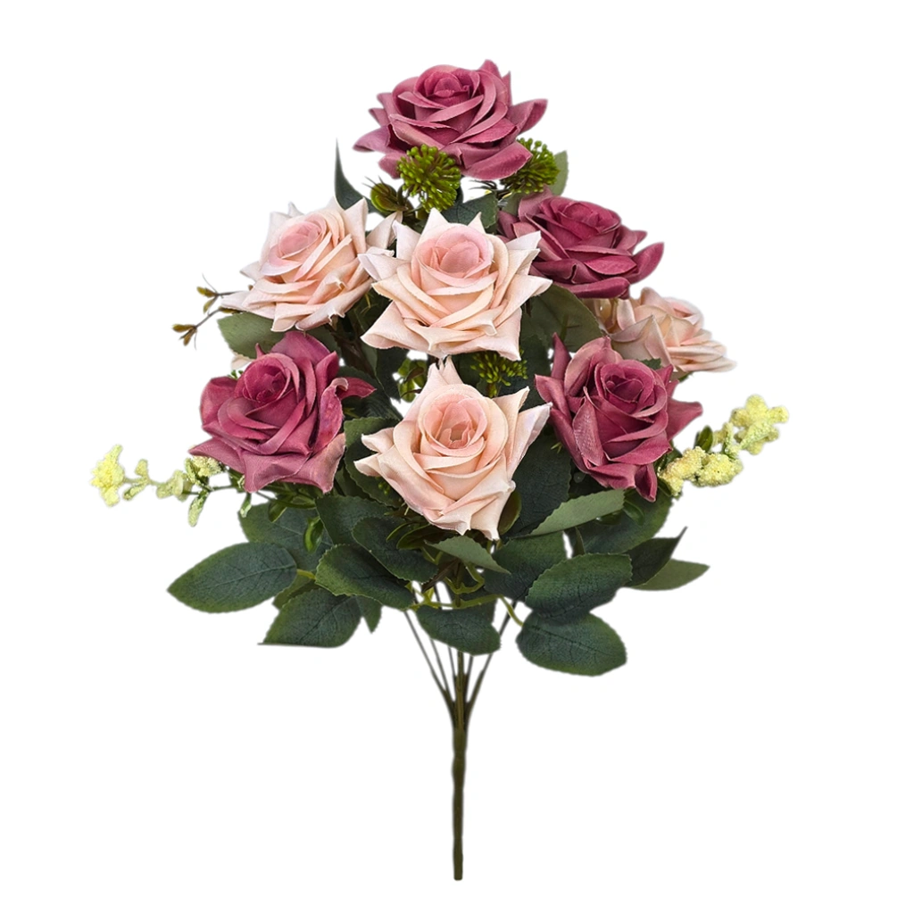 ROSE BOUQUET BROWN/ROTTEN APPLE (10 BRANCHES) - H41CM - 1