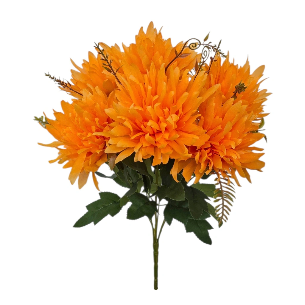 CHRYSANTHEMUM BOUQUET ORANGE (7 BRANCHES) - H40CM - 1