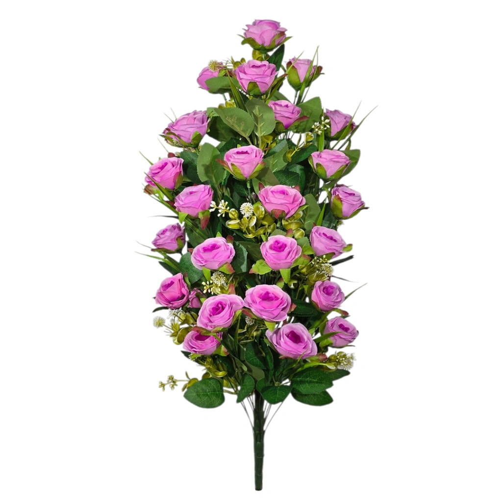 ROSE BOUQUET PURPLE (42 BRANCHES) - H78CM - 1