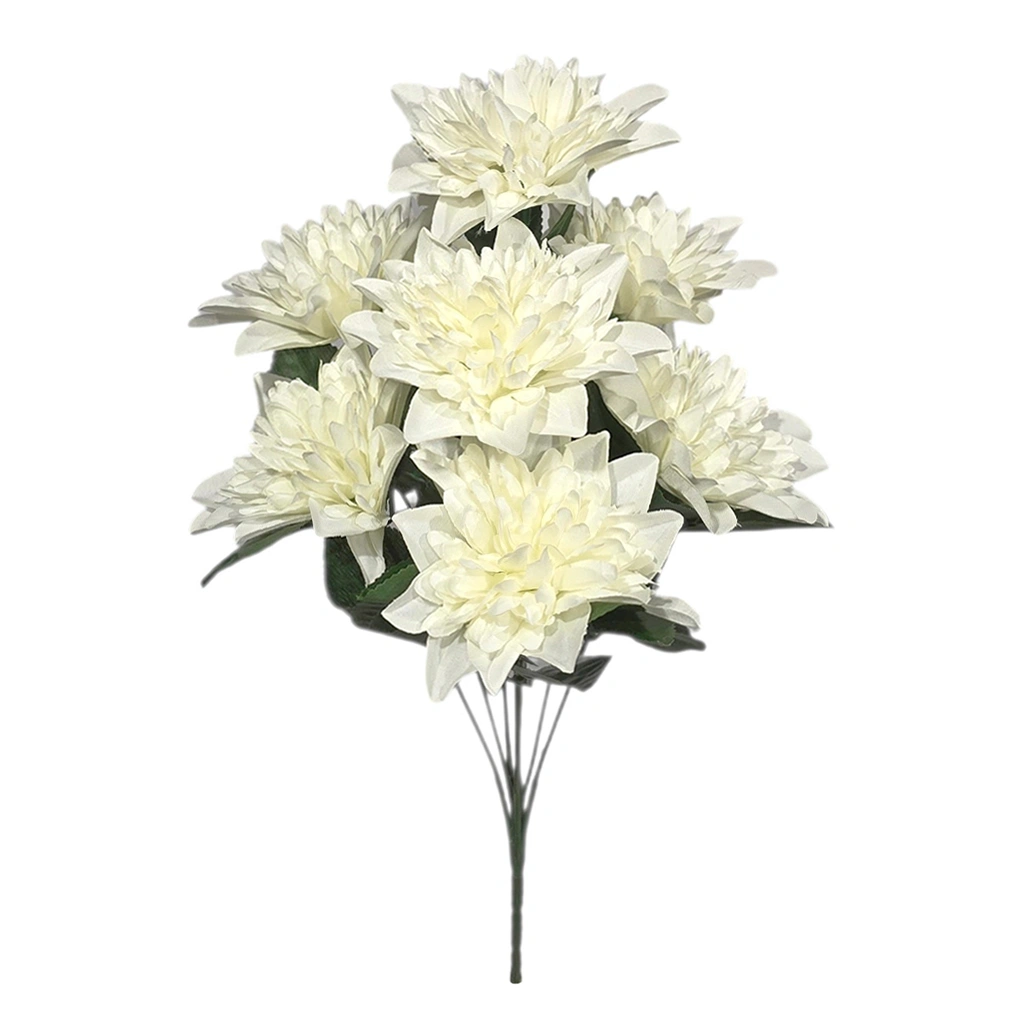 CHRYSANTHEMUM BOUQUET WHITE (8 BRANCHES) - H44CM - 1
