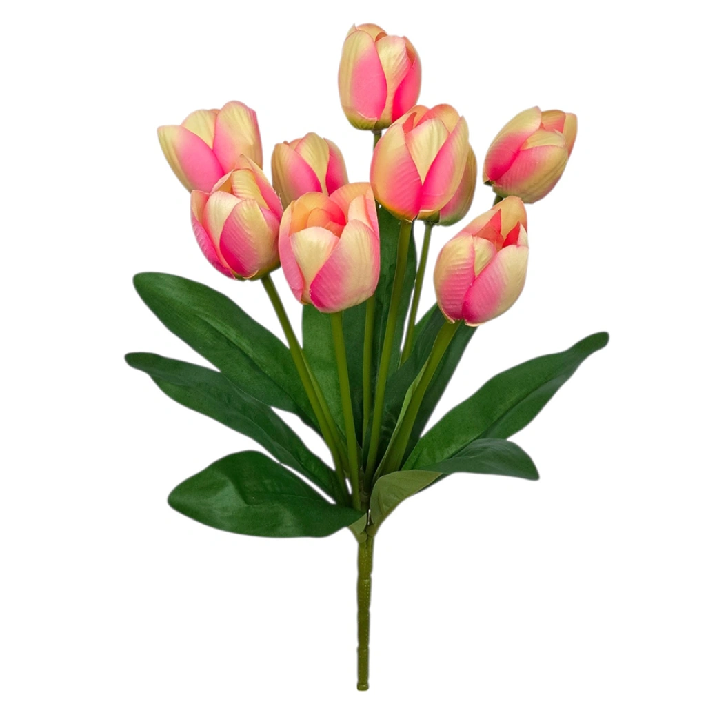 TULIP BOUQUET PINK (9 BRANCHES) - H44CM - 1