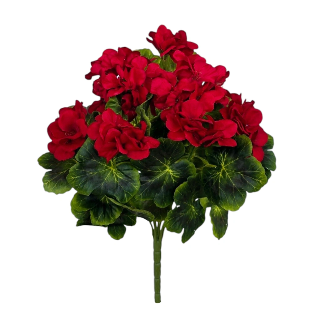 GERANIUM BOUQUET RED (9 BRANCHES) - H45CM - 1
