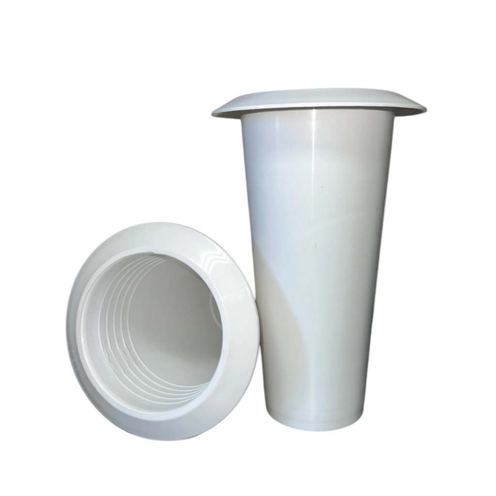 CEMETERY VASE WHITE Φ9X19.5CM (EDGE Φ12.5CM) - 1