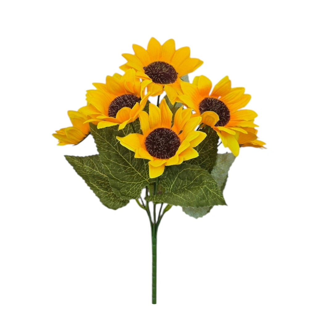 SUNFLOWER BOUQUET YELLOW (7 BRANCHES) - H32CM - 1