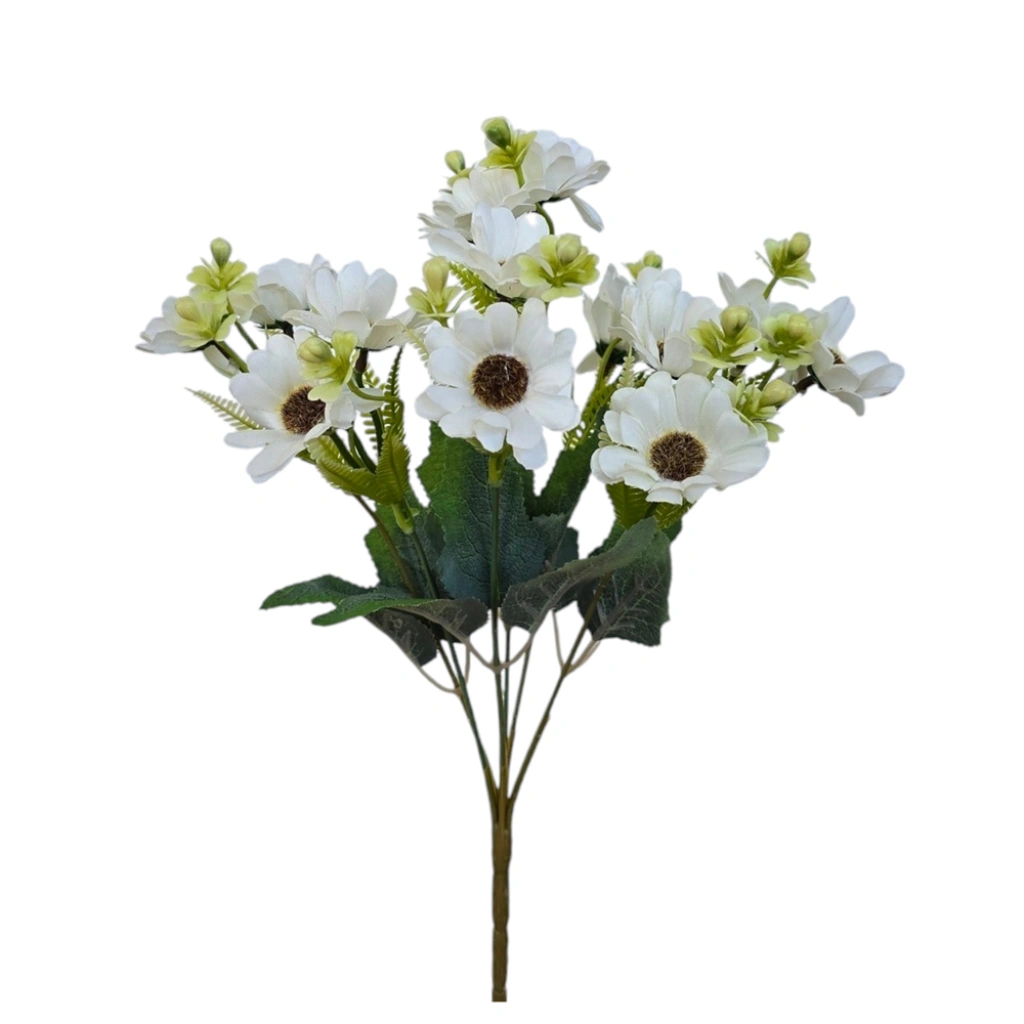 DAISY BOUQUET WHITE (7 BRANCHES) - H34CM - 1