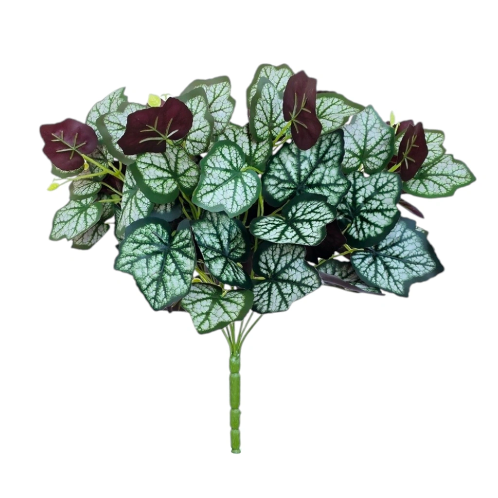 BEGONIA BOUQUET DARK GREEN REAL TOUCH (7 BRANCHES) - H43CM - 1