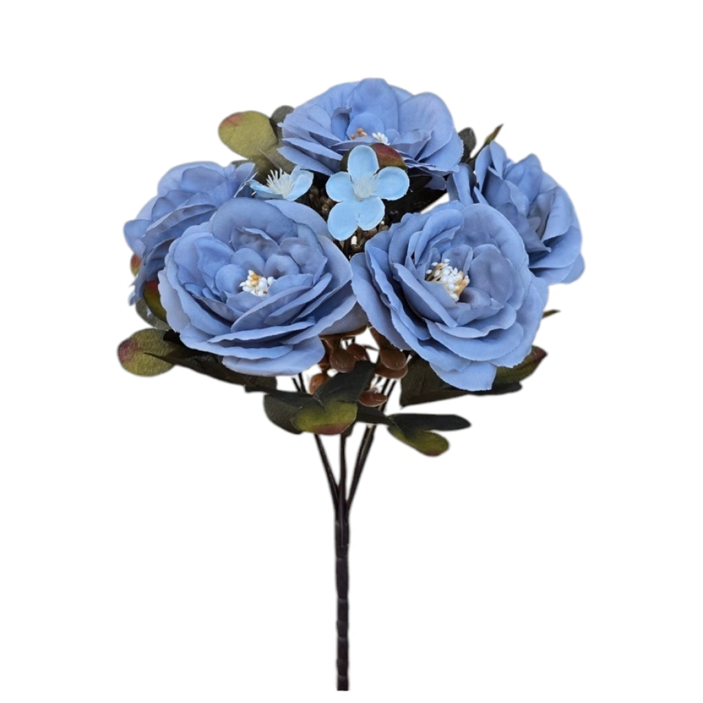 RANUNCULUS BOUQUET PASTEL BLUE (7 BRANCHES) - H30CM - 1