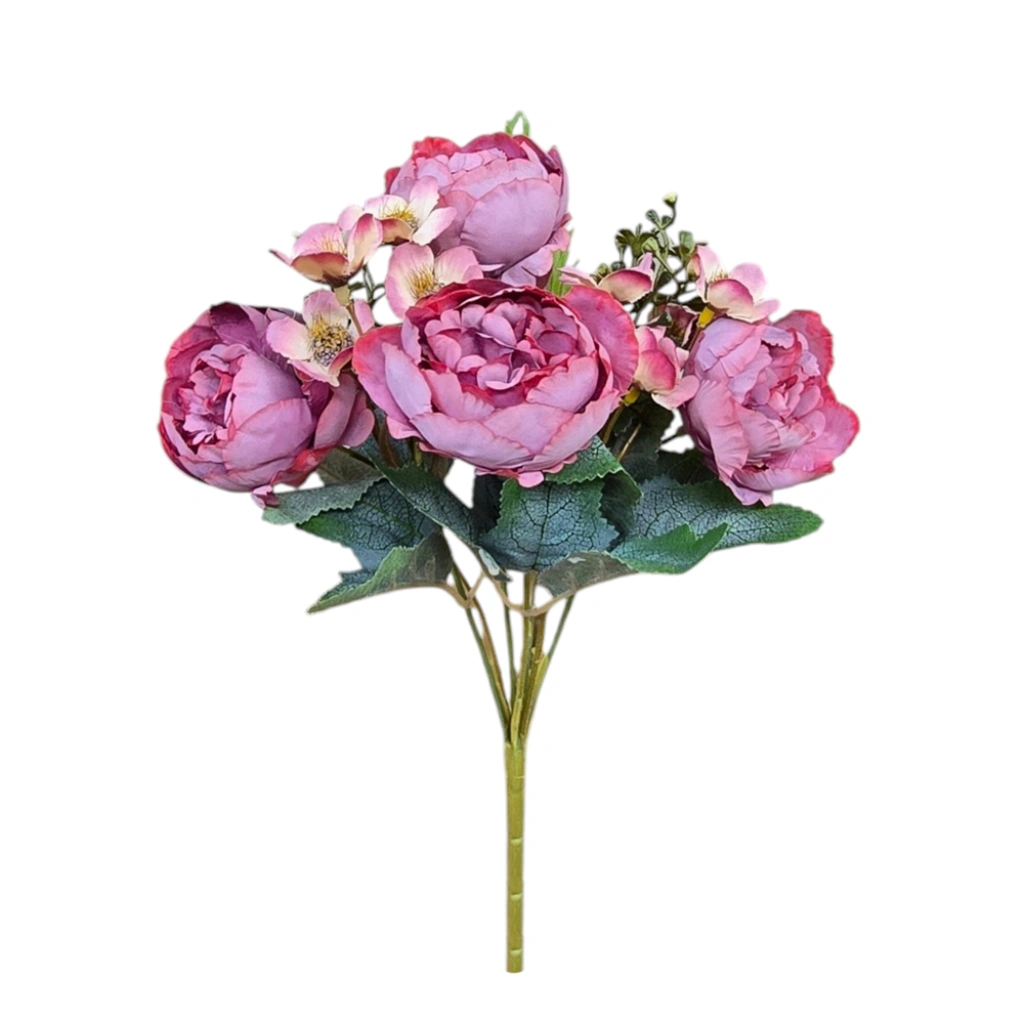 PEONY BOUQUET PASTEL FUCHSIA (7 BRANCHES) - H30CM - 1