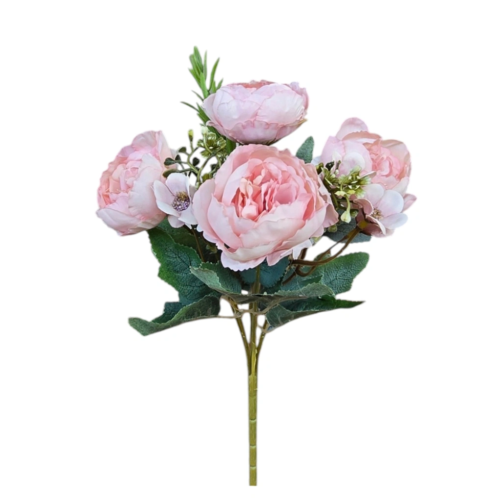 PEONY BOUQUET PASTEL PINK (7 BRANCHES) - H30CM - 1