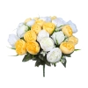 PEONY BOUQUET WHITE/YELLOW (24 BRANCHES) - H41CM