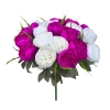 PEONY BOUQUET WHITE/PURPLE (24 BRANCHES) - H41CM
