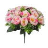 ROSE BOUQUET WHITE/PINK (18 BRANCHES) - H36CM