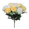 PEONY BOUQUET WHITE/YELLOW (12 BRANCHES) - H37CM