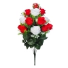 ROSE BOUQUET WHITE/RED (18 BRANCHES) - H57CM