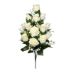 ROSE BOUQUET WHITE (16 BRANCHES) - H52CM