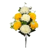 CHRYSANTHEMUM BOUQUET WHITE/YELLOW (8 BRANCHES) - H42CM