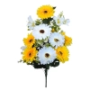 DAISY BOUQUET WHITE/YELLOW (14 BRANCHES) - H52CM