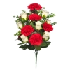 ROSE/CARNATION BOUQUET WHITE/RED (18 BRANCHES) - H53CM