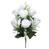 ROSE/LILY BOUQUET WHITE (12 BRANCHES) - H46CM