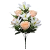 ROSE/LILY BOUQUET WHITE/SALMON (12 BRANCHES) - H46CM