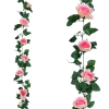 ROSE GARLAND SALMON - H220CM