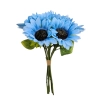 SUNFLOWER BOUQUET LIGHT BLUE (6 BRANCHES) - H34CM