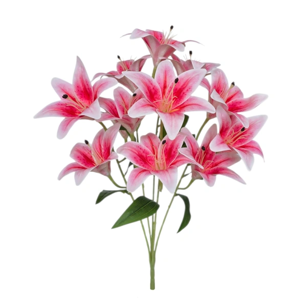 LILY BOUQUET FUCHSIA REAL TOUCH (5 BRANCHES) - H58CM