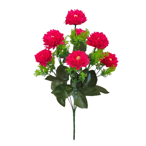 DAHLIA BOUQUET FUCHSIA (7 BRANCHES) - H46CM