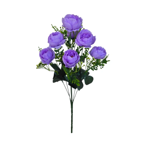 RANUNCULUS BOUQUET PURPLE (7 BRANCHES) - H46CM