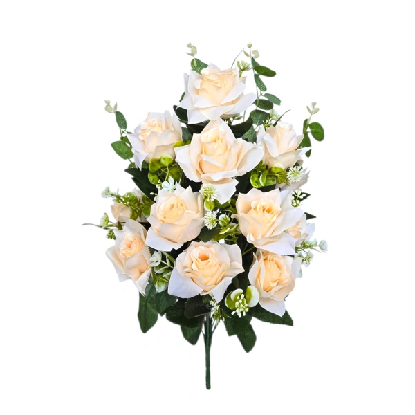 ROSE BOUQUET SALMON (18 BRANCHES) - H54CM