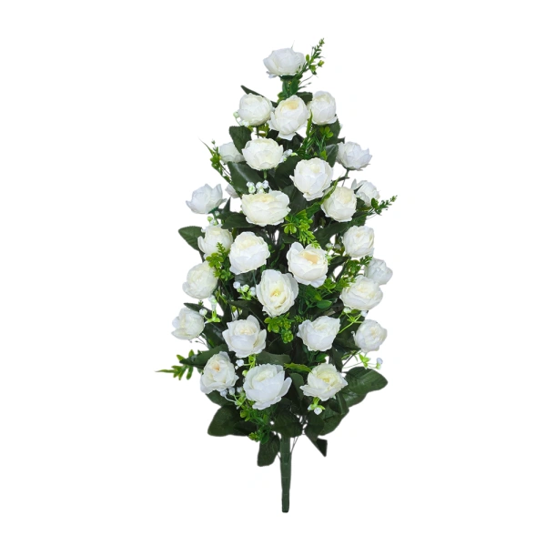 RANUNCULUS BOUQUET WHITE (42 BRANCHES) - H78CM