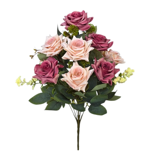 ROSE BOUQUET BROWN/ROTTEN APPLE (10 BRANCHES) - H41CM