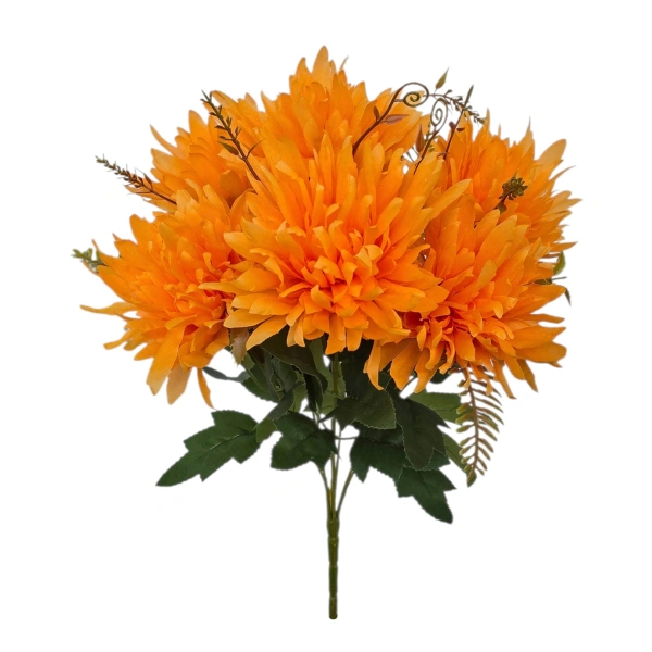 CHRYSANTHEMUM BOUQUET ORANGE (7 BRANCHES) - H40CM
