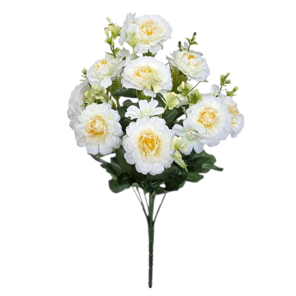 RANUNCULUS BOUQUET WHITE (10 BRANCHES) - H41CM
