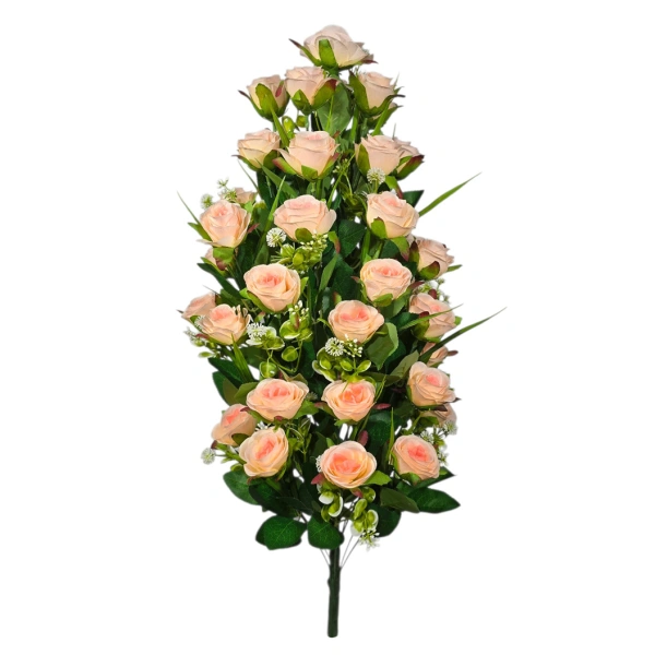 ROSE BOUQUET SALMON (42 BRANCHES) - H78CM