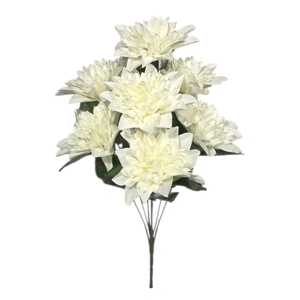 CHRYSANTHEMUM BOUQUET WHITE (8 BRANCHES) - H44CM