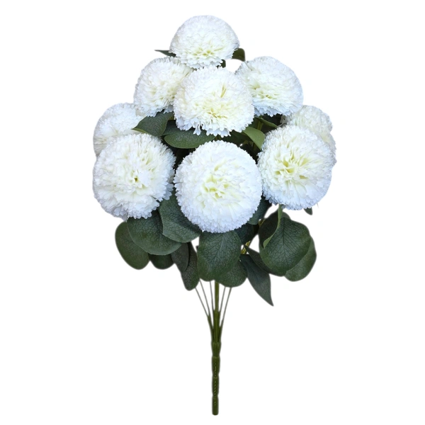 MARIGOLD BOUQUET WHITE (10 BRANCHES) - H48CM