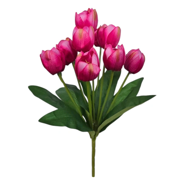 TULIP BOUQUET FUCHSIA (9 BRANCHES) - H44CM