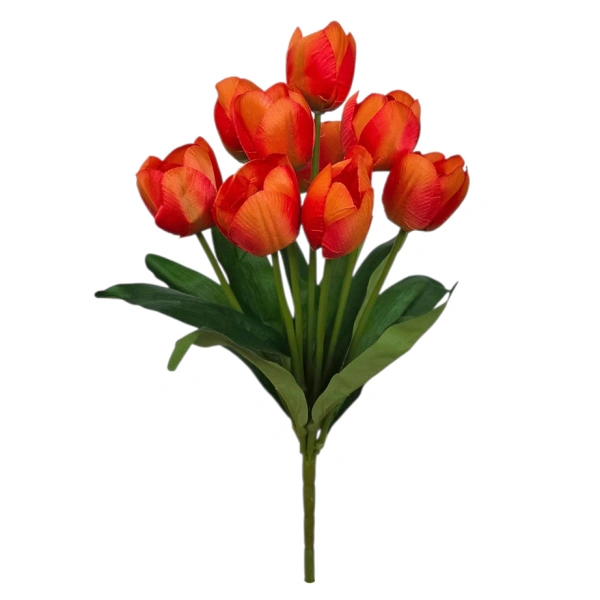 TULIP BOUQUET ORANGE (9 BRANCHES) - H44CM