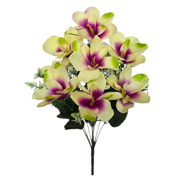 GAZANIA BOUQUET GREEN/PURPLE (9 BRANCHES) - H47CM