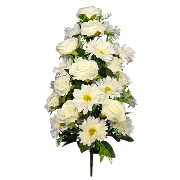 ROSE/CHRYSANTHEMUM BOUQUET WHITE (30 BRANCHES) - H65CM