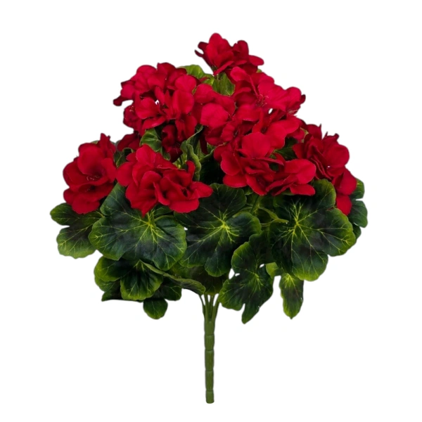 GERANIUM BOUQUET RED (9 BRANCHES) - H45CM