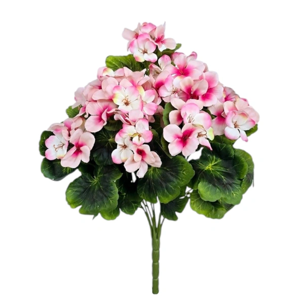 GERANIUM BOUQUET PINK (9 BRANCHES) - H45CM