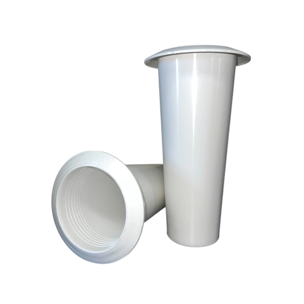 CEMETERY VASE WHITE Φ9.4X24CM (EDGE Φ12.5CM)