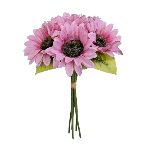 SUNFLOWER BOUQUET FUCHSIA (6 BRANCHES) - H34CM