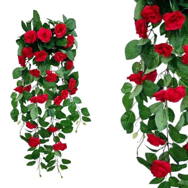 HANGING ROSE RED 90CM